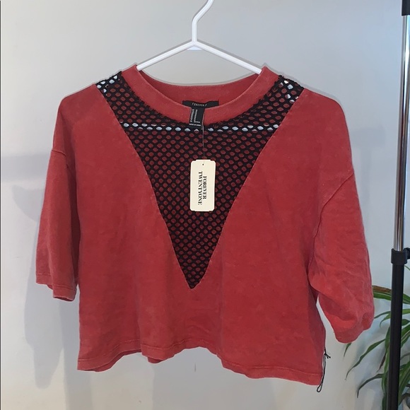 Forever 21 tee with mesh cutout - Picture 1 of 3